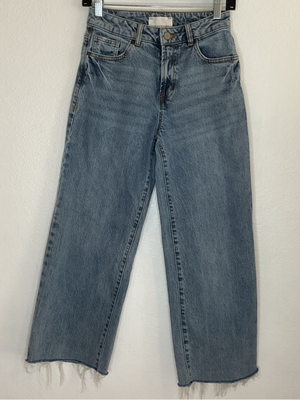 Habitual Wide Leg Raw Hem 10” Rise Jeans